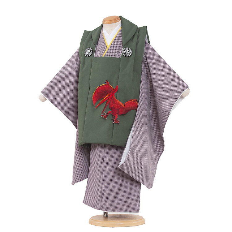 【レンタル】七五三 着物 3歳 男の子 身長90〜100センチ レンタル おしゃれ アンティーク レトロ 和風モダン古典 3歳男の子 被布 753着物 被布フル...