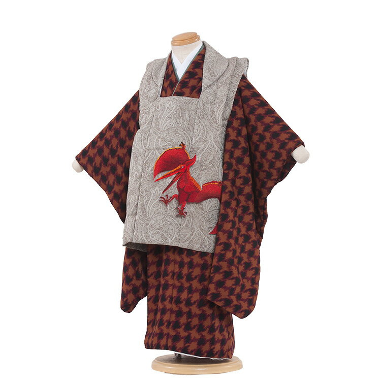 【レンタル】七五三 着物 3歳 男の子 身長90〜100センチ レンタル おしゃれ アンティーク レトロ 和風モダン古典 3歳男の子 被布 753着物 被布フル...