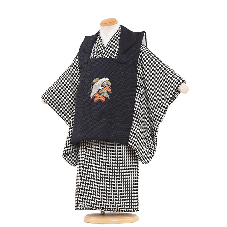 【レンタル】七五三 着物 3歳 男の子 身長90〜100センチ レンタル おしゃれ アンティーク レトロ 和風モダン古典 3歳男の子 被布 753着物 被布フル...