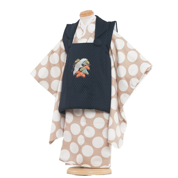 【レンタル】七五三 着物 3歳 男の子 身長90〜100センチ レンタル おしゃれ アンティーク レトロ 和風モダン古典 3歳男の子 被布 753着物 被布フル...