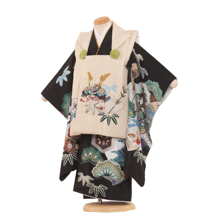 【レンタル】七五三 着物 3歳 男の子 身長90〜100センチ レンタル おしゃれ アンティーク レトロ 和風モダン古典 3歳男の子 被布 753着物 被布フル...