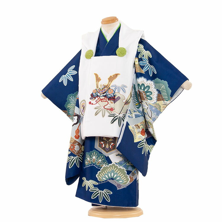 【レンタル】七五三 着物 3歳 男の子 身長90〜100センチ レンタル おしゃれ アンティーク レトロ 和風モダン古典 3歳男の子 被布 753着物 被布フル...