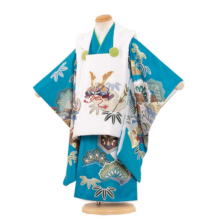 【レンタル】七五三 着物 3歳 男の子 身長90〜100センチ レンタル おしゃれ アンティーク レトロ 和風モダン古典 3歳男の子 被布 753着物 被布フル...