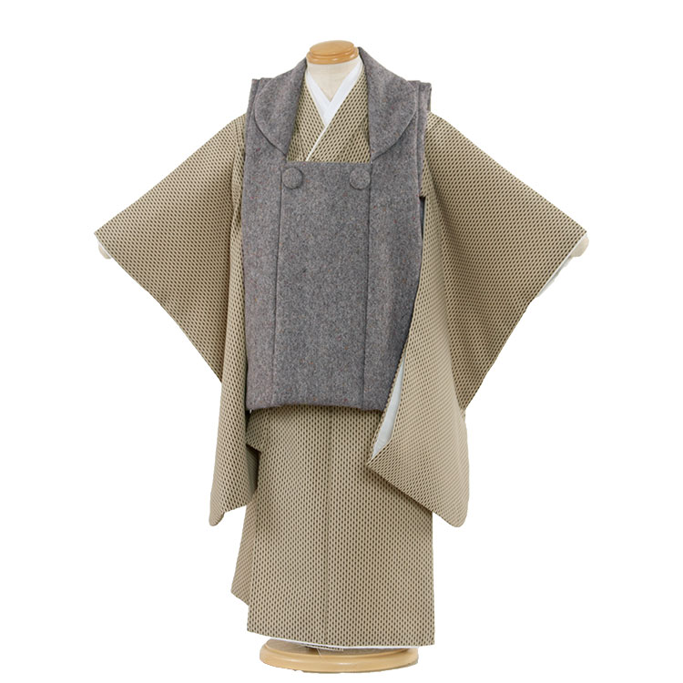 【レンタル】七五三 3歳 男の子 5-80 被布 着物 レンタル アンティーク レトロ モダン おしゃれ 古典 レンタル 男児 七五三 3歳 子供 きもの 被布...