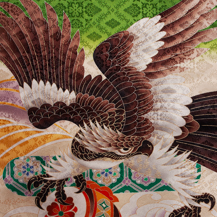 【レンタル】お宮参り 着物 レンタル 男の子 祝い着 男 産着 産着レンタル 祝着レンタル 着物レンタル 男の子産着 お宮参り 初着 宮参り 京都 赤ちゃん 掛け着お食い初め 初着 祝い着 赤ちゃん着物 記念撮影 鷹 兜 格安 安い 往復送料無料 2556 鷹 緑