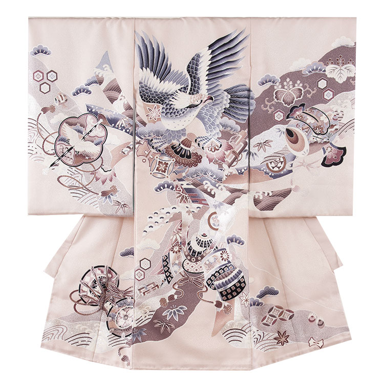 【レンタル】お宮参り 着物 レンタル 男の子 祝い着 男 産着 産着レンタル 祝着レンタル 着物レンタル 男の子産着 お宮参り 初着 宮参り 京都 赤ちゃん 掛け着お食い初め 初着 祝い着 赤ちゃん着物 記念撮影 格安 安い 往復送料無料 3AL 2574 兜 鷹 色違い