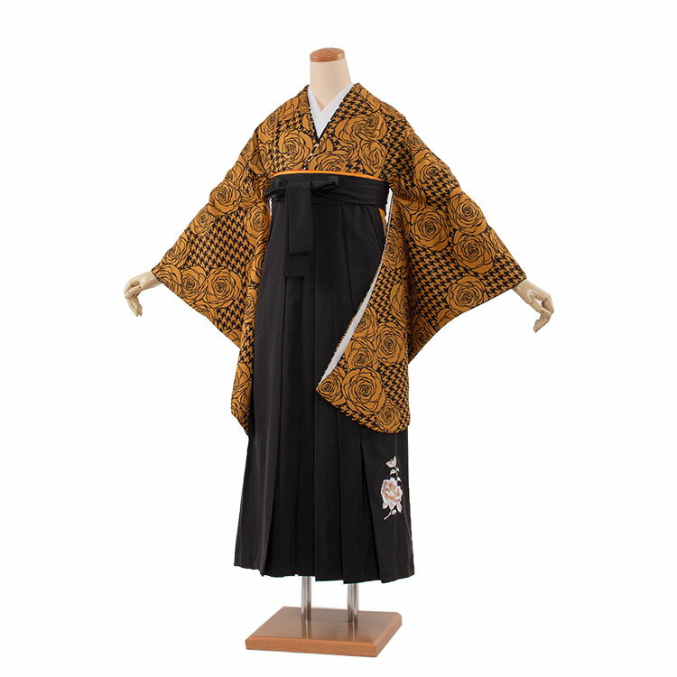 【レンタル】 卒業式 袴 フルセットレンタル 1479　薔薇×カーキ袴くすみカラー 女性 先生 おしゃれ 人気 おすすめ 卒業袴レンタル 卒業式袴セット 着物 着付けセット 女子 大人 小学校 大学生 専門学生 上品 古典 レトロ モダン 京都 足袋プレゼント 往復送料無料