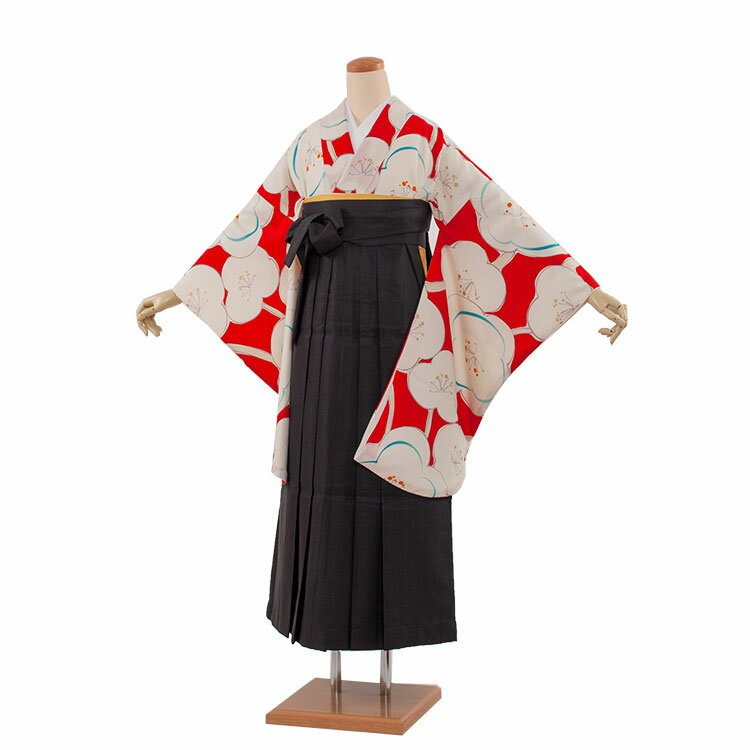 【レンタル】 卒業式 袴 フルセットレンタル 1743 赤 黒 紅一点 女性 先生 おしゃれ 人気 おすすめ 卒..