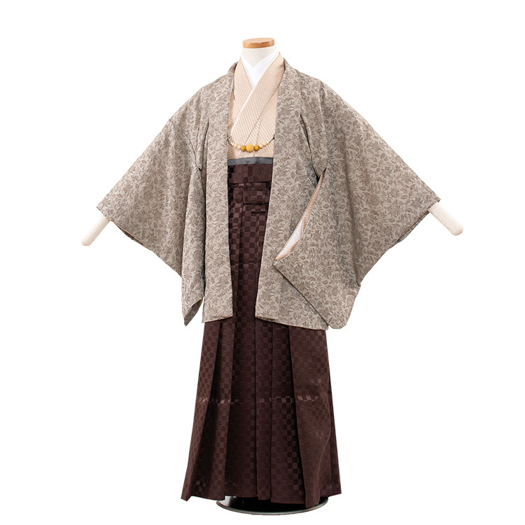 【レンタル】【かんたん着付け袴】男の子 小学校 卒業式袴 1038 羽織袴 13歳 セット 袴 男の子 フルセ..