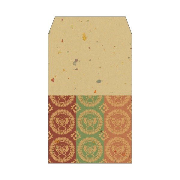 蝶の丸紋／ポチ袋(中)3枚セット お年玉袋・ぽち袋・おしゃれでかわいい多目的祝儀袋