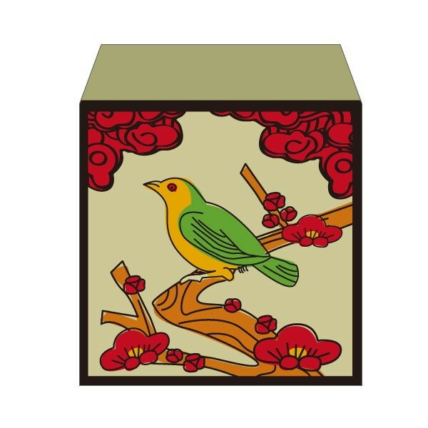 花札・梅に鴬／コイン用ポチ袋(小)5枚セット お年玉袋・ぽち袋・おしゃれでかわいい多目的祝儀袋