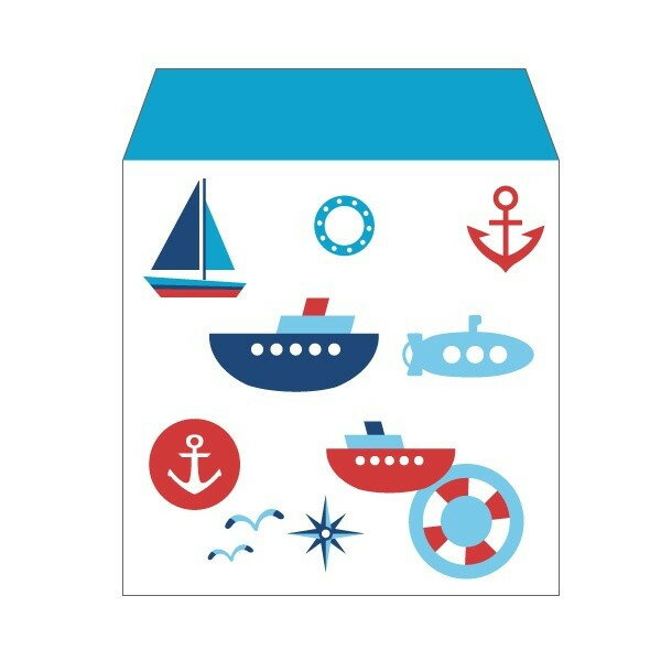 海の乗り物(船・ヨット・潜水艦)／コイン用ポチ袋(小)5枚セット お年玉袋・ぽち袋・おしゃれでかわいい..