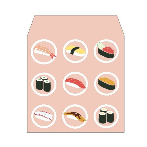 寿司／コイン用ポチ袋(小)5枚セット お年玉袋・ぽち袋・おしゃれでかわいい多目的祝儀袋