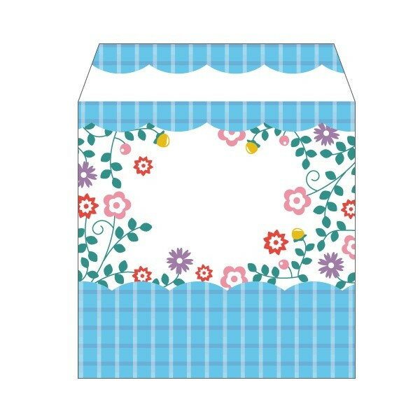 チェックフラワー／コイン用ポチ袋(小)5枚セット お年玉袋・ぽち袋・おしゃれでかわいい多目的祝儀袋