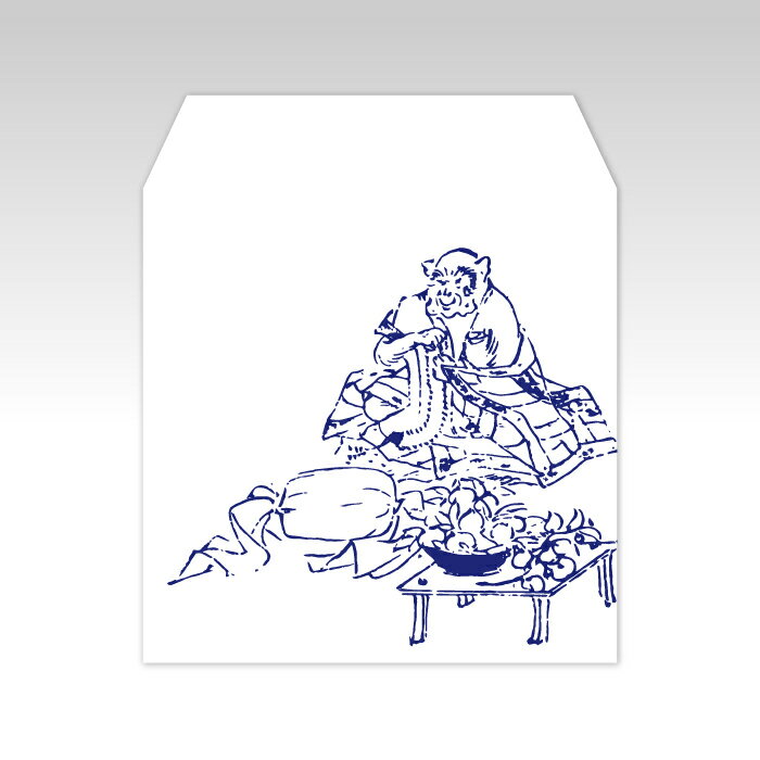 猿尽くし1／コイン用ポチ袋(小)5枚セット お年玉袋・ぽち袋・おしゃれでかわいい多目的祝儀袋