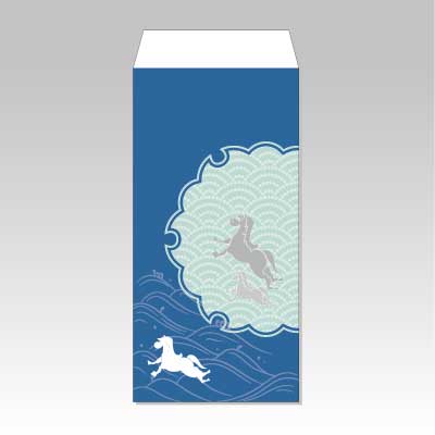 【2026年お年玉袋】雪輪　馬 (大)／3枚【上質紙製ポチ袋】