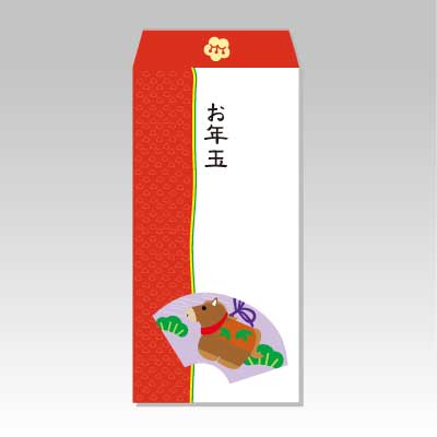 【2026年お年玉袋】扇(大)／3枚【上質紙製ポチ袋】