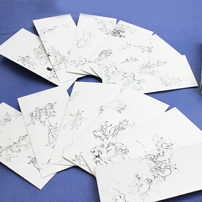 【鳥獣戯画】ポチ袋(大)和紙製正方形 12枚セット 桐箱入り『おしゃれでかわいいお年玉袋』お祝い 多目的