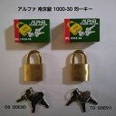 アルファ南京錠 1000-30mm 同一キー No.20E30(関西ナンバー同一キー) No.20E51(関東ナンバー同一キー)2種類からお選びいただけます。1...