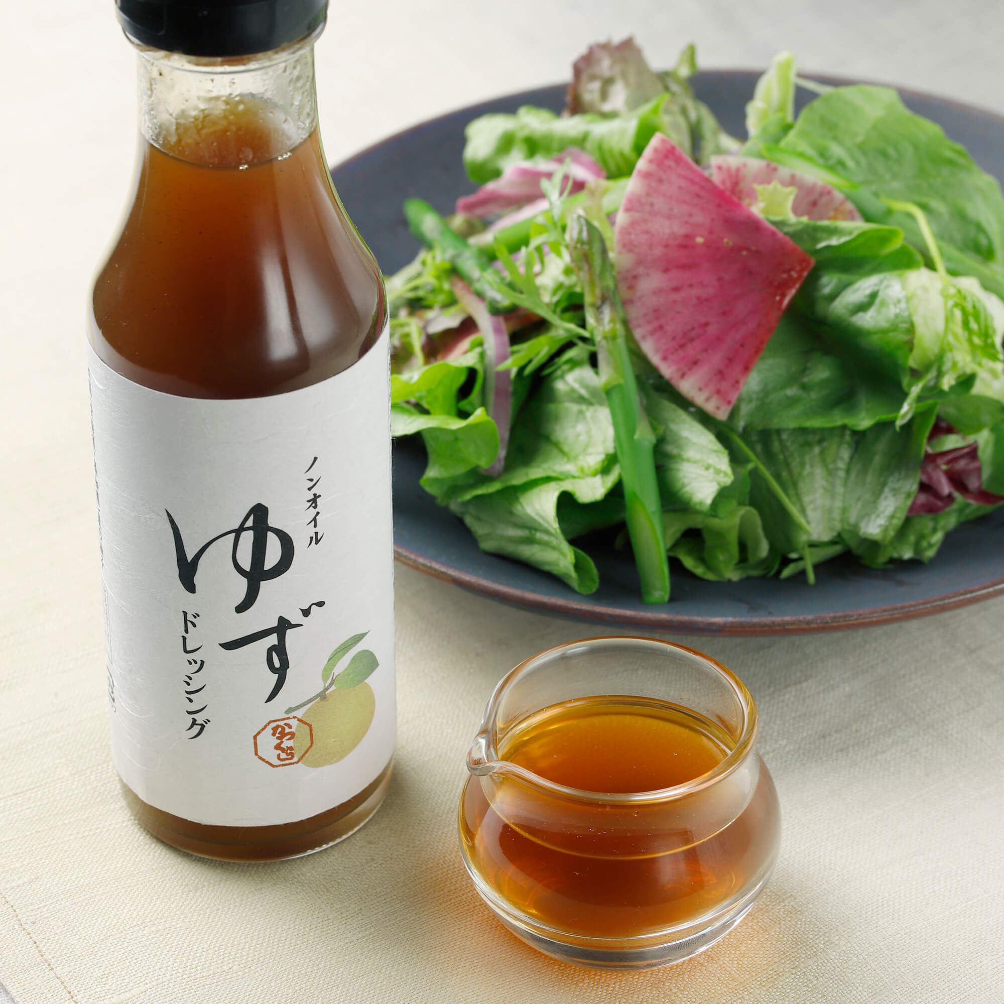 ゆずドレッシング・とんかつ・キャベツ