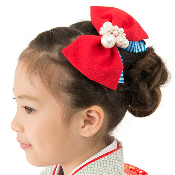 成人式 卒業式 袴 髪飾り リボン 赤 青 パール 卒園式 ヘアアクセサリー