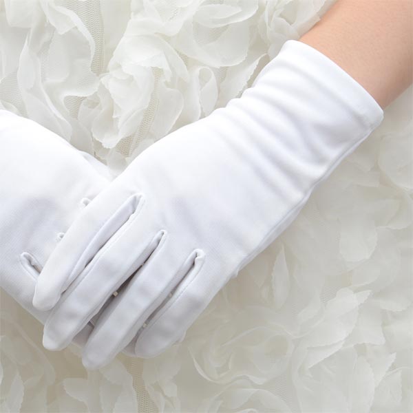 【ネコポス便可】【ウェディンググローブ】ナイロン 白 ショート 婦人手袋【ウエディング 結婚式 手袋 ブライダル】