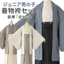 卒業式 小学校 小学生 男の子 ジュニア 紋付着物 袴セット モカブラウン 黒青縞 ベージュ 黄緑 13才 子供 男子 男児 はかま 十三参り 十三詣ハーフ成人...