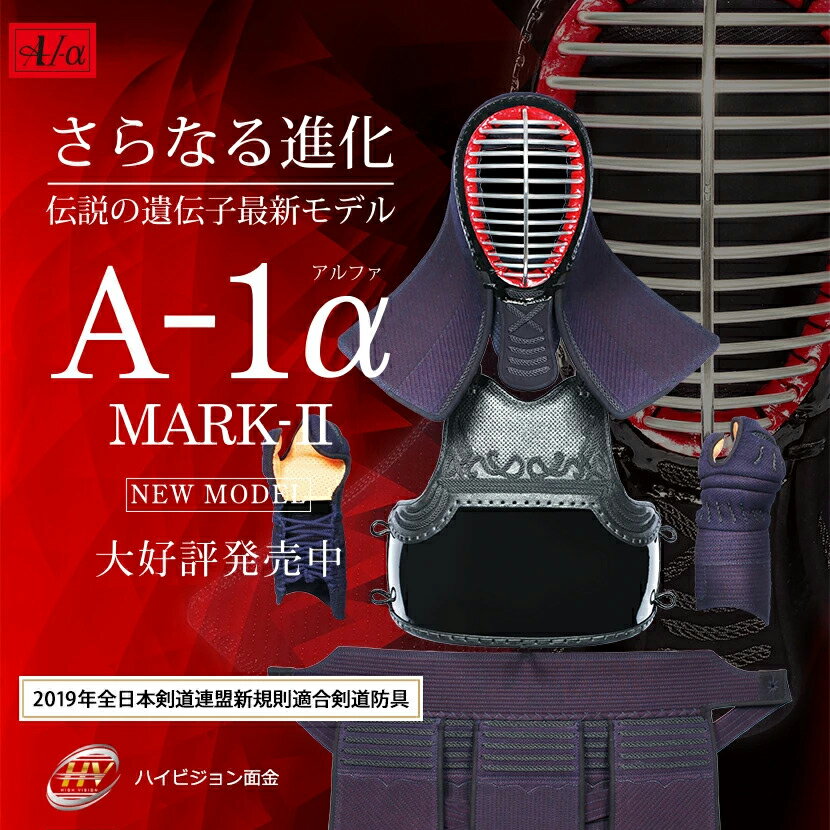 剣道 防具セット全剣連新規則対応 『A-1α MARK-2』 6mmナナメ刺・軽量防具【中学生・高校生・大学一般社会人・練習・試合向き】