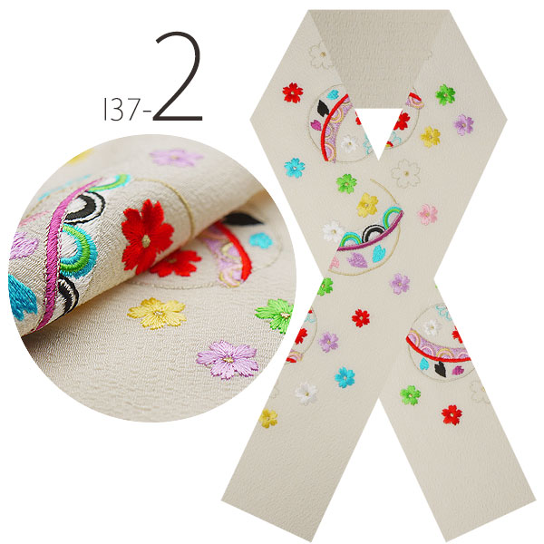豪華 な 刺繍 の 半衿 振袖用 「桜とマリ」...の紹介画像3