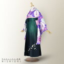 【クーポンで10%OFF 7/18限定】二尺袖 着物 袴 フルセット レンタル 【貸衣装 卒業式 大学生】 【レトロ 古典 青 紫 丸菊】【選べる袴サイズ S M L】【ジュニア袴(小学生)対応可】