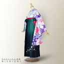 【クーポンで10%OFF 7/18限定】二尺袖 着物 袴 フルセット レンタル 【貸衣装 卒業式 大学生】 【レトロ 古典 青 紫 花】【選べる袴サイズ S M L】【ジュニア袴(小学生)対応可】