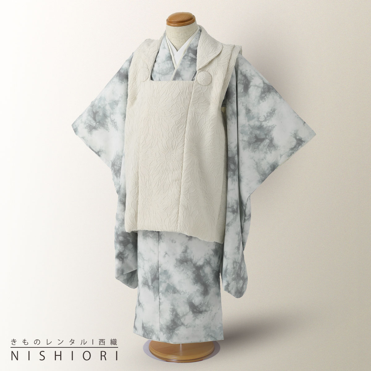 【スーパーSALE 全品半額クーポン配布中!】【レンタル】 七五三 花わらべ 被布コート 三歳 男児 着物 アンサンブル セット フルセット【3歳 貸衣装 子供...