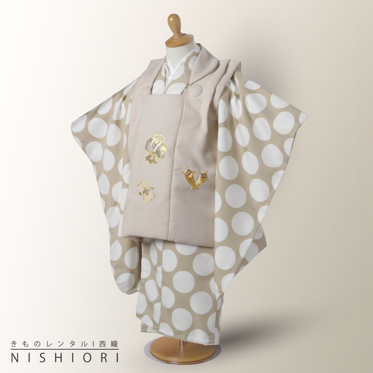 【スーパーSALE 全品半額クーポン配布中!】【レンタル】 七五三 花わらべ 被布コート 三歳 男児 着物 アンサンブル フルセット【3歳 貸衣装 子供 男の子...