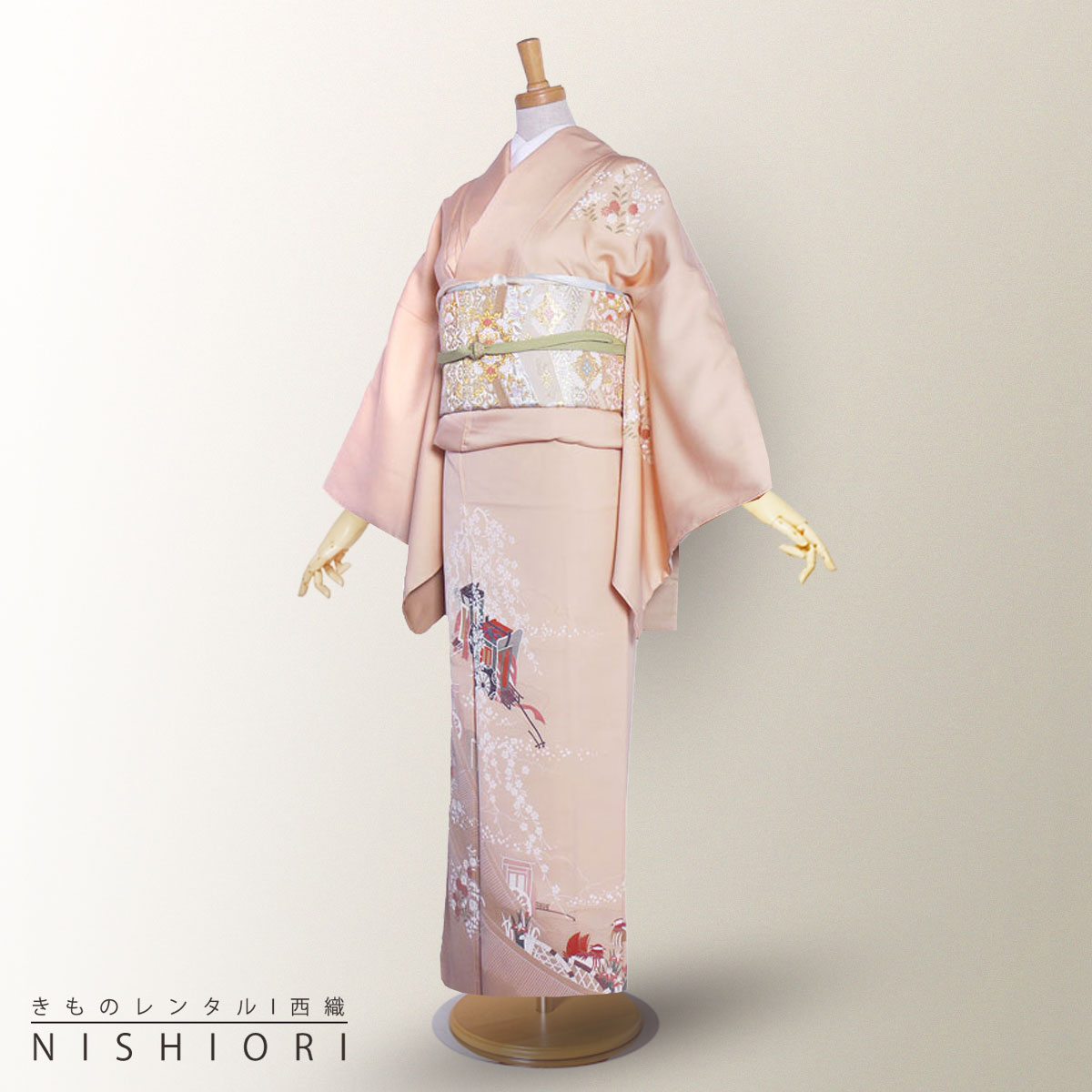 訪問着 レンタル 着物レンタル 貸衣装 フルセット 入学式 卒業式 七五三 お宮参り 結婚式 お宮参り 結納 お茶会 パーティー 母親 ママ 人気 訪問着レンタル 付下げ フルセットレンタル 着物 レンタル着物 往復送料無料 やや小さめ ピンク 桃 おしどりNo.0050