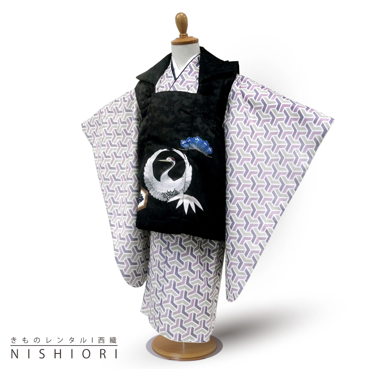 【スーパーSALE 全品半額クーポン配布中!】【レンタル】 七五三 被布コート 三歳 男児 着物 アンサンブル セット フルセット 被布【3歳 貸衣装 子供 男...