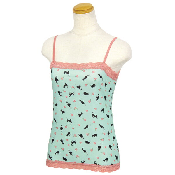 和柄ニットキャミソール猫 京都くろちく