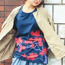kurofuneTシャツ・山紅葉 紺 M 京都くろちく