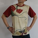 kurofune art Tシャツ 蝶紋真紅 XL 京都くろちく