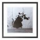 【お買い物マラソン★ポイント10倍】 Banksy(バンクシー) Papa−rat−zzi アートポスター(フレーム付き) アートポスタ...