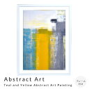 Abstract Art Teal and Yellow Abstract Art Painting アートポスター(フレーム付き) アートポスター ポスター ...