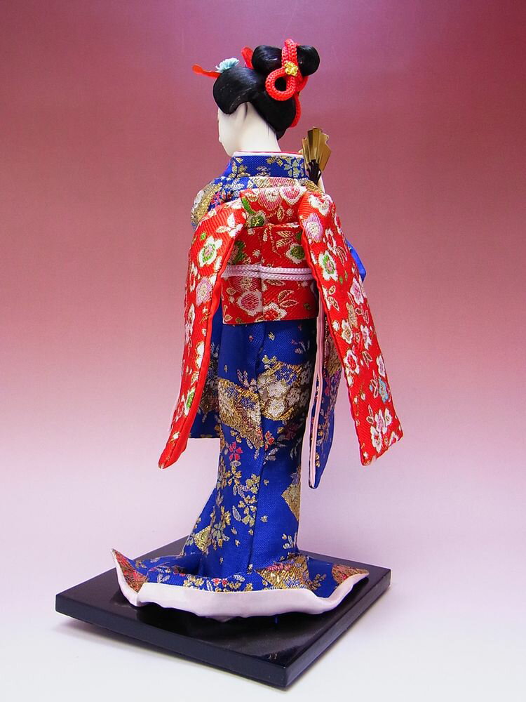 【日本のおみやげ】◆日本人形【青着物・扇子】 3