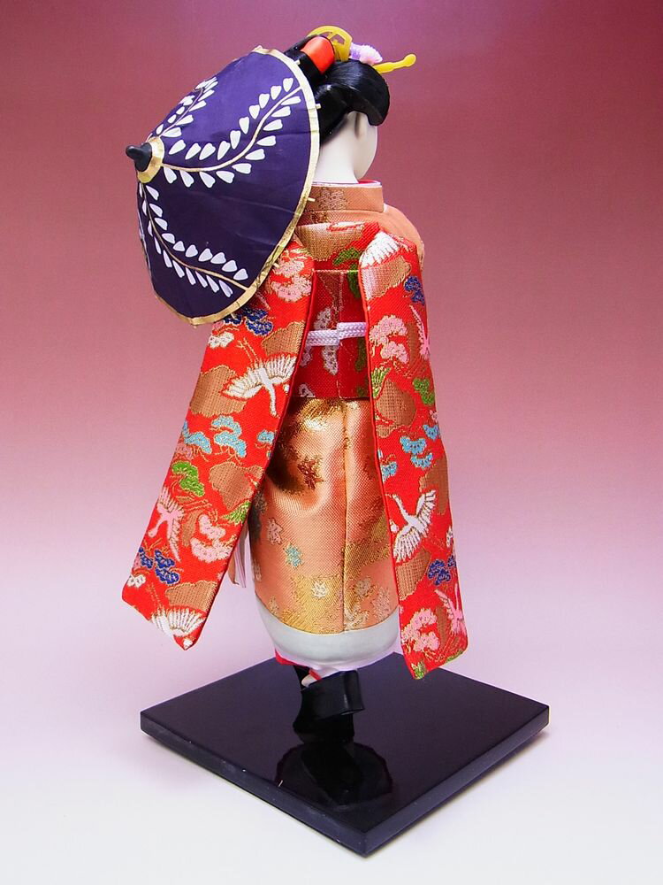 【日本のおみやげ】◆日本人形【ピンク着物・傘】 3