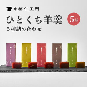 【京都和菓子｜ひとくち羊羹 5種セット（栗／抹茶／つぶあん／こしあん／黒糖）】老舗 和菓子 高級 スイーツ 箱入り 贈答 和菓子 上生菓子 個包装 ギフト 退職祝 内祝 御祝 お祝い 御礼 結婚祝 出産祝 誕生日 お供え お歳暮 お中元