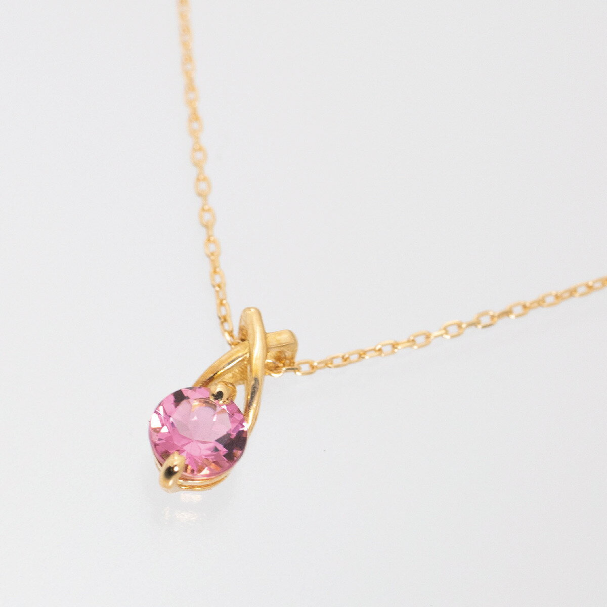 K18ピンクトルマリンネックレスペ...