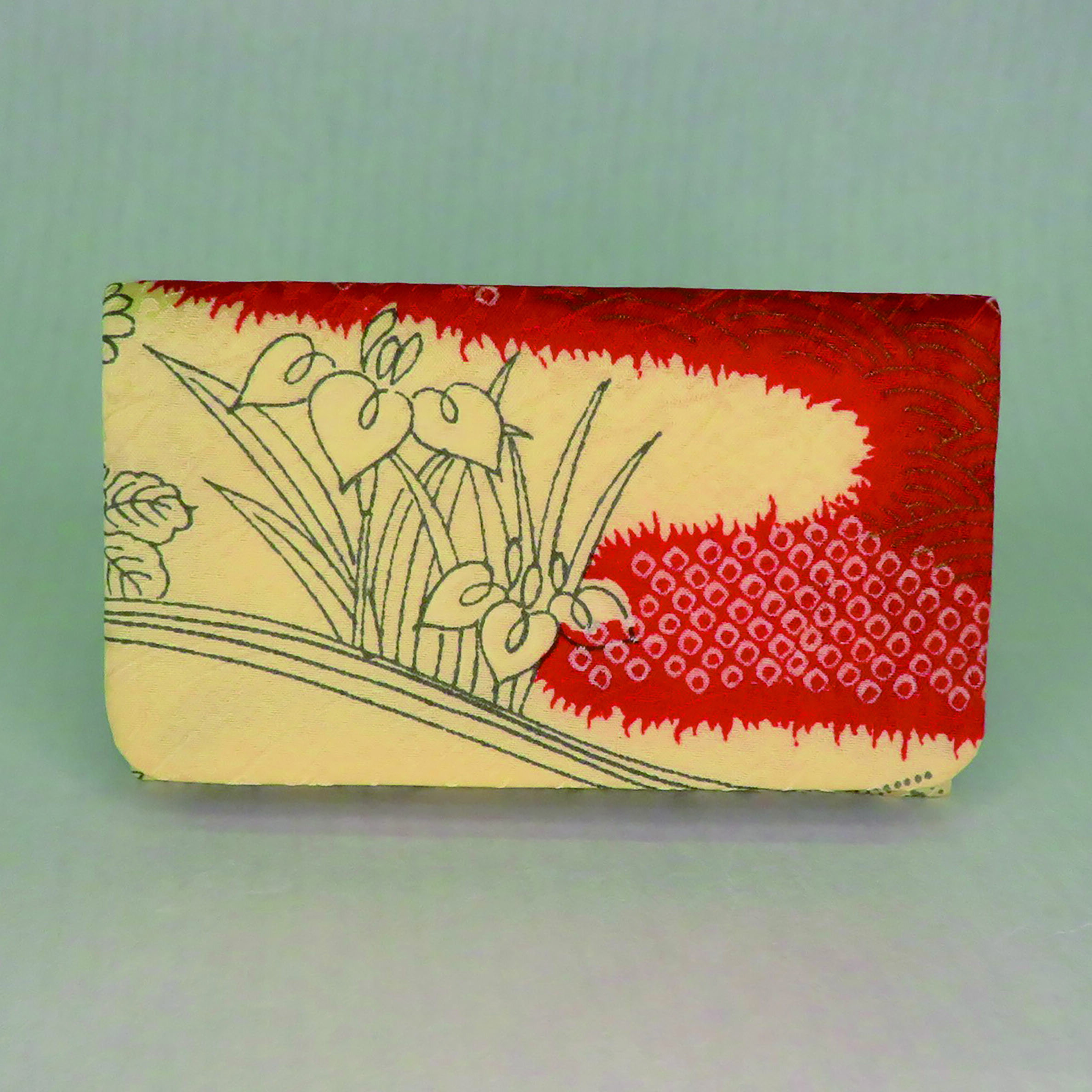 ＜小茶巾入れ＞京友禅　アヤメに絞り