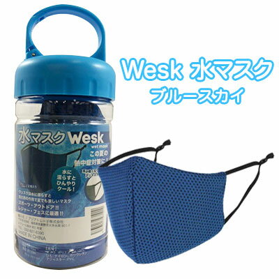 【 期間限定 ポイント5倍 要エントリー】 【訳あり 在庫処分】Wesk wet mask 水 マスク ブルースカイ (濃い青色) 2枚 + 専用ボトル ×8本 送料無料 03215