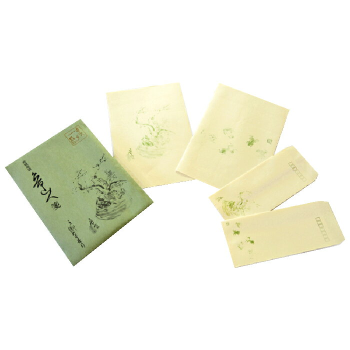 レターセット 〈魯山人GONOMI〉 4 春花・かえる 封筒 便箋 セット コロタイプ印刷 北大路魯山人 和紙楮調