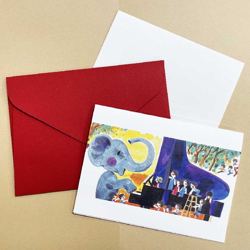 ぐるんぱのようちえん グリーティングカード メッセージカード 大 絵本 堀内誠一 ピアノ キャラクター イラスト グッズ