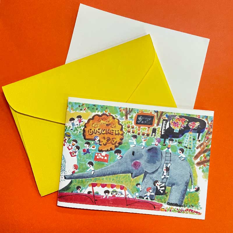 ぐるんぱのようちえん グリーティングカード メッセージカード 大 絵本 堀内誠一 水浴び キャラクター イラスト グッズ