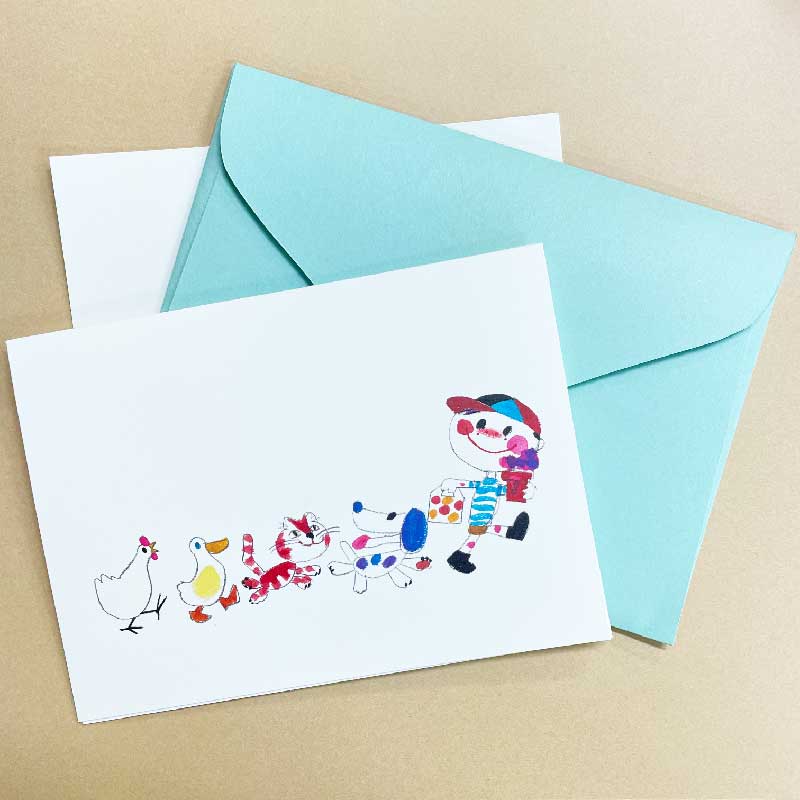 たろうのおでかけ グリーティングカード メッセージカード 大 絵本 堀内誠一 たろうと動物達 キャラクター イラスト グッズ